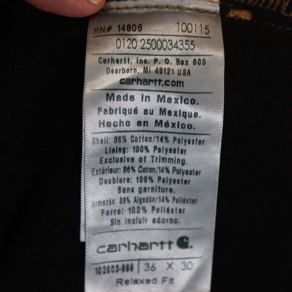 Carhartt Fleece Lined relaxed Fit Jeans size 36 X 30 - Picture 6 of 6